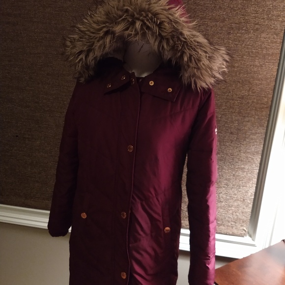 maroon girls coat